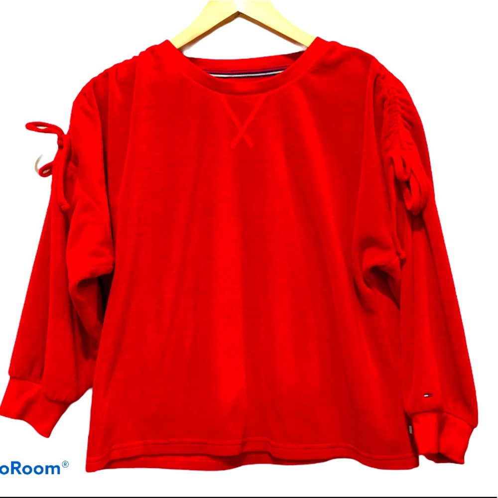 💜 Tommy Hilfiger Denim Velour Sweater Sweatshirt